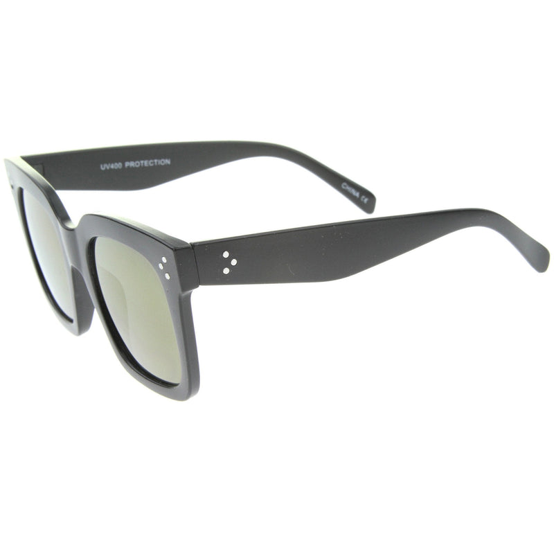 zeroUV Bold Oversize Flat Mirror Lens Square Frame Horn Rimmed Sunglasses 50mm - A100 Sunglasses White Smoke Black / Smoke,Black-Clear / Smoke,Tortoise-Blue / Lavender,Shiny Black Silver Mirror,Shiny Black Blue Mirror,Tortoise Blue Purple Mirror,Shiny Black Yellow Mirror,Tortoise Pink Yellow Mirror,Matte Black Gold Mirror,Black-Brown / Lavender,Matte Black / Smo
