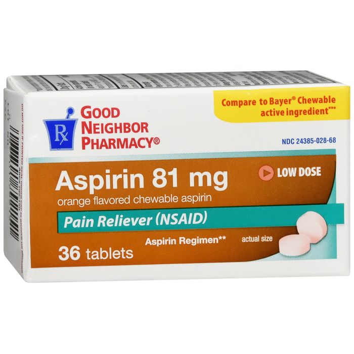 G.n.p. G.n.p. Aspirin 81mg Orange Chew Tab 36 Folder Tabs Lavender