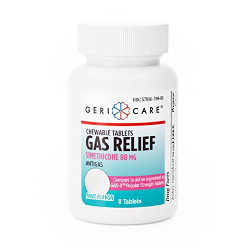 GeriCare GeriCare Simethicone 80mg Chewable Gas Relief Tablets Health Care White Smoke