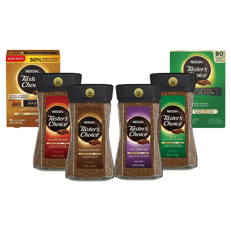 Nescafe Nescafe Tasters Choice Coffee, Instant, House Blend, Single Serve Packets Coffee White Smoke