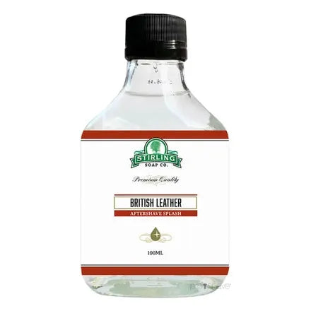 Stirling Soap Co Stirling Soap Co. British Leather Shaving Collection Shaving Set Light Gray Aftershave 3.4oz