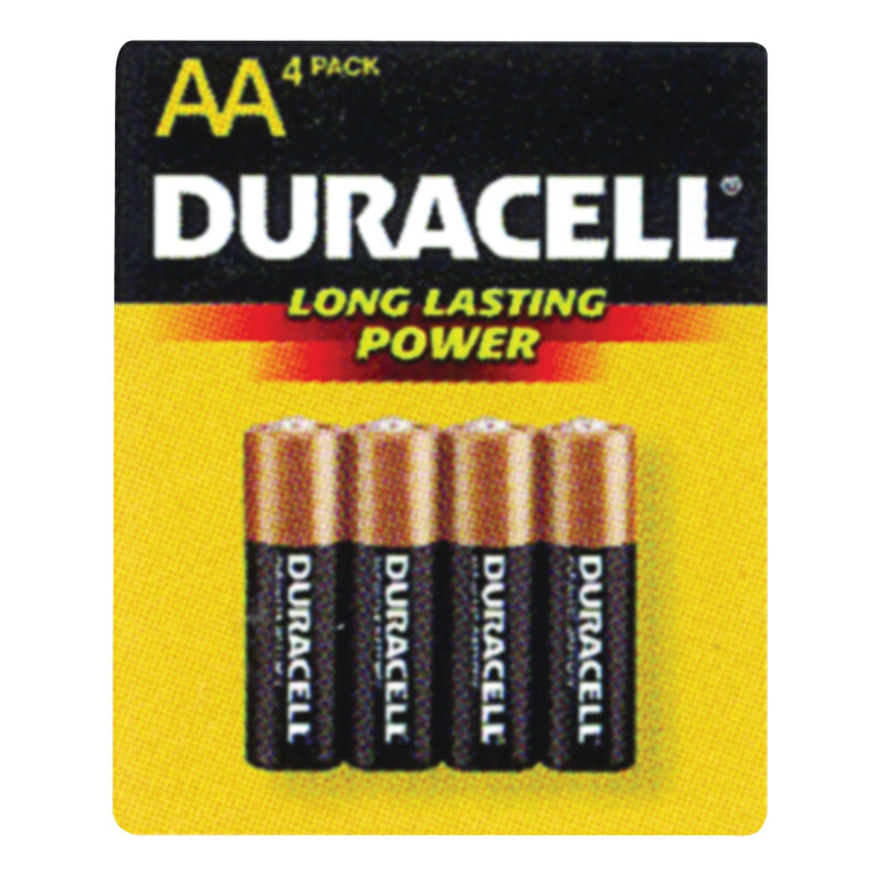 Duracell Duracell Coppertop AA Batteries with Power Boost Ingredients, 10-Year Shelf Life, 4 Count Batteries Black