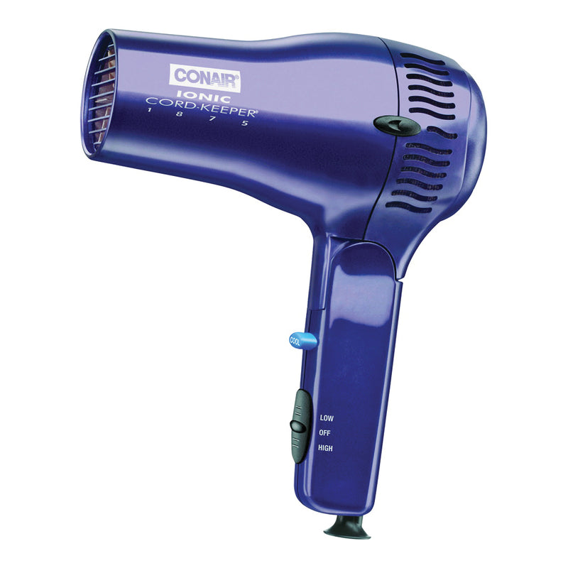 Conair Conair Cord Keeper Hair Dryer, 1875W – Retractable Cord Travel Hair Dryer with Folding Handle & Ionic Technology Hair Dryers White Smoke