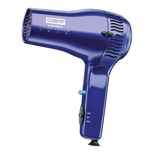 Conair Conair Cord Keeper Hair Dryer, 1875W – Retractable Cord Travel Hair Dryer with Folding Handle & Ionic Technology Hair Dryers White Smoke