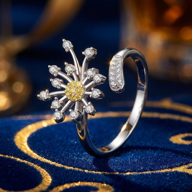 Bids.com 925 Sterling Silver Ring with Plated Platinum and Pavé Setting CZ Rings Black