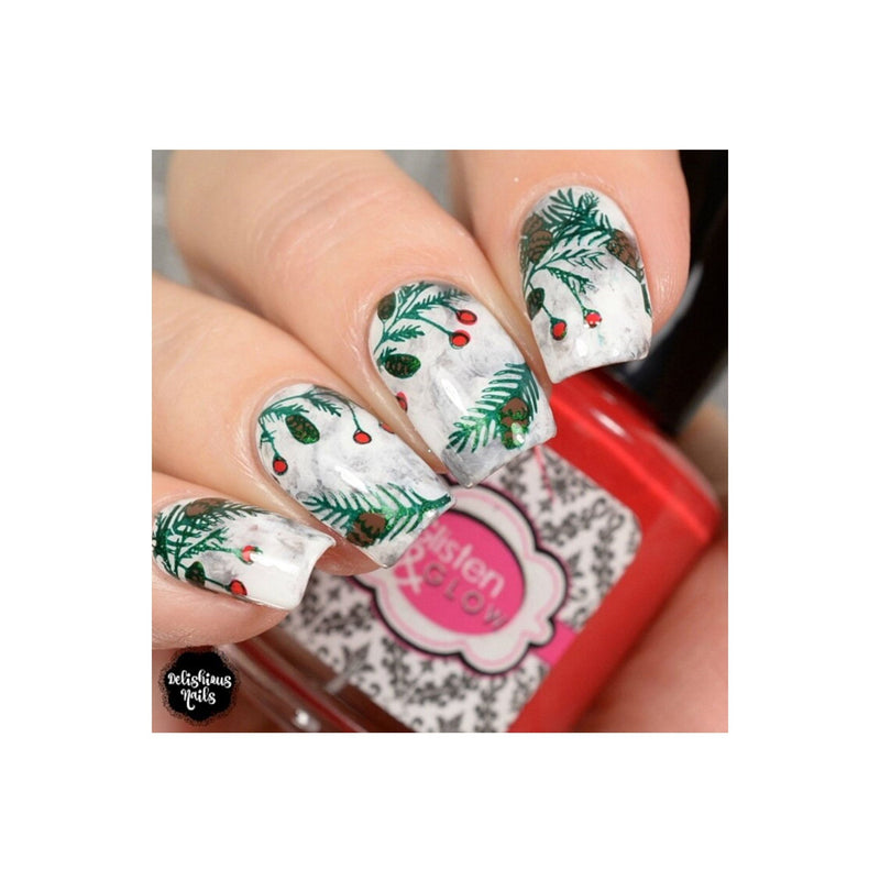 UberChic Beauty Happy Christmas, (Christmas-04) Stamping Plate Rosy Brown