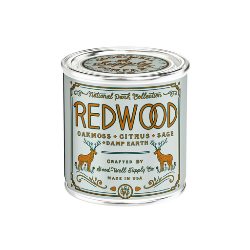 Good & Well Supply Co Redwood National Park Candle Candles White Smoke Half Pint / 8oz / Cotton Wick,Pint / 14oz / Cotton Wick