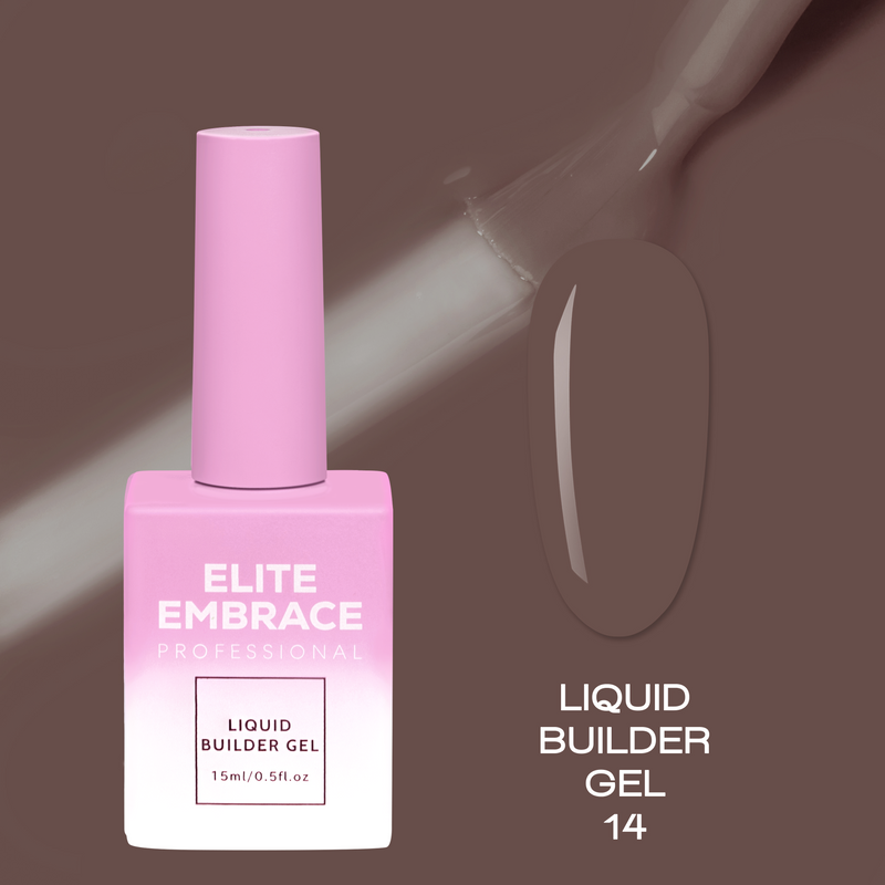 nbmsupply ELITE EMBRACE Professional Liquid Builder Gel 14 15ml ELBG1415 Dim Gray
