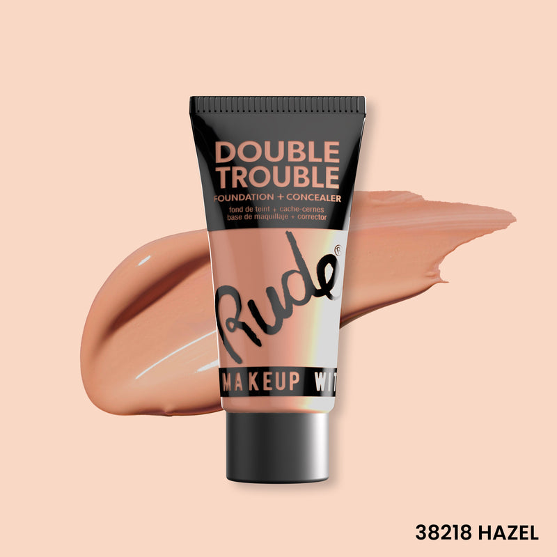 Rude Cosmetics Double Trouble Foundation and Concealer Foundation Peach Puff Hazel 14