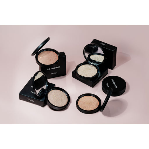 Prolux Cosmetics Highlighter Makeup Powder Highlighter Light Gray #1 Moonlight,#2 Champagne,#3 Glow,#4 Rose Gold