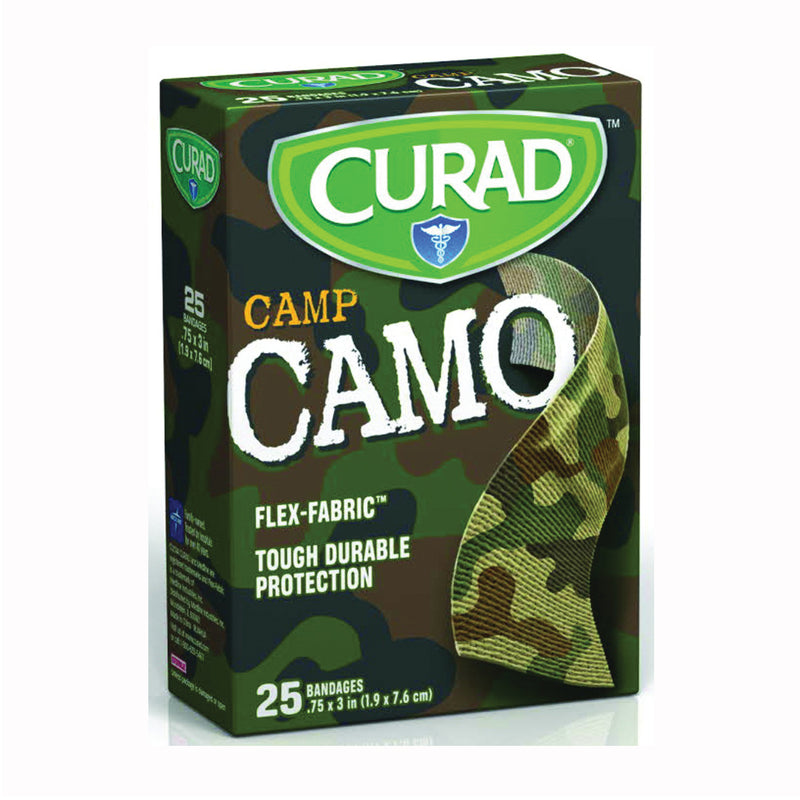Curad Curad Kids Adhesive Bandages, Green Camouflage, 3/4" X 3" First Aid Black