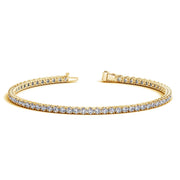 Bids.com Lab Grown Round Diamond Tennis Bracelet in 14k Yellow Gold (3 cctw F/G  VS2/SI1) Bracelets White Smoke 7 / Yellow Gold