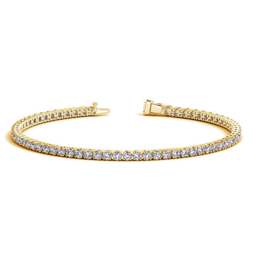 Bids.com Lab Grown Round Diamond Tennis Bracelet in 14k Yellow Gold (3 cctw F/G  VS2/SI1) Bracelets White Smoke 7 / Yellow Gold