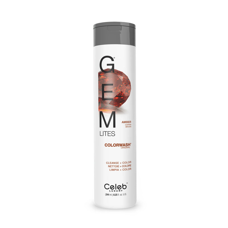 Celeb Celeb Luxury Gem Lites Amber Copper Brown Colorwash Shampoo White Smoke