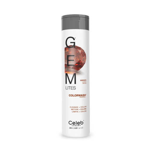 Celeb Celeb Luxury Gem Lites Amber Copper Brown Colorwash Shampoo White Smoke