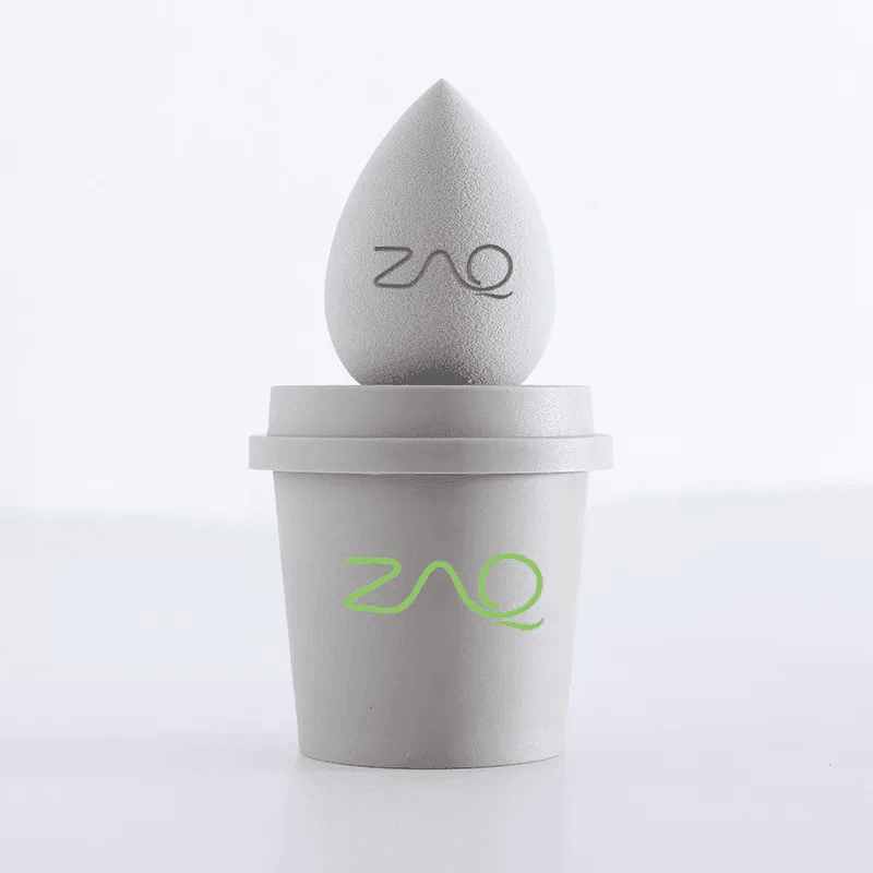 ZAQ Skin & Body Makeup Sponge Set, Makeup Blender in Coffee Cup, Cosmetic Tools for Liquid, Powder, BB Cream & Sunscreen Lavender Water drop,Cut face