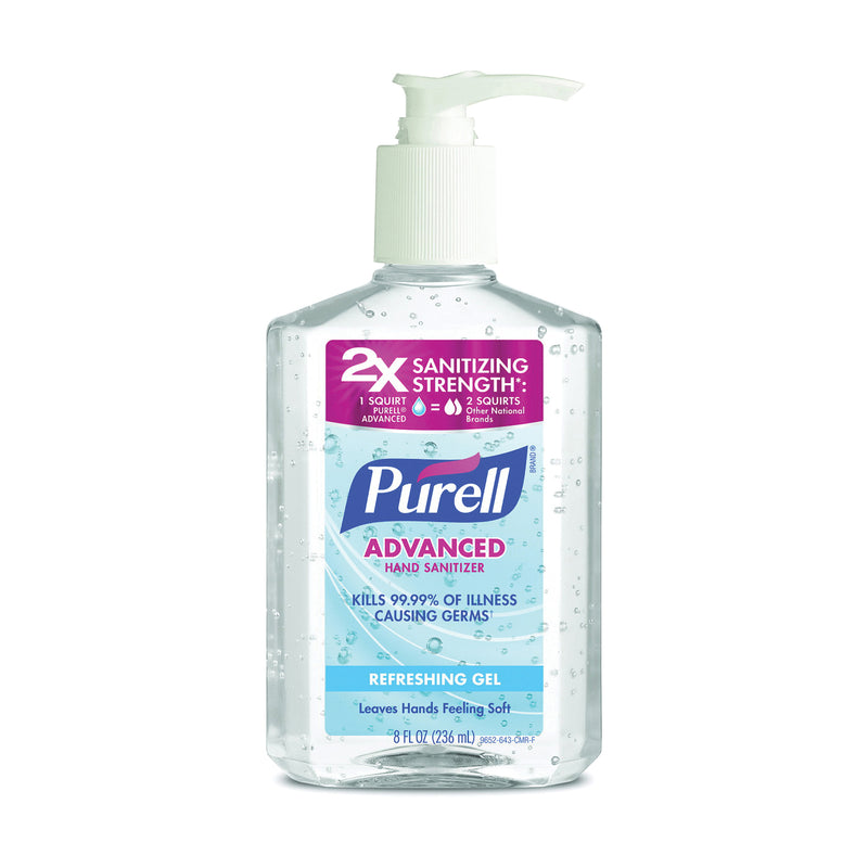 Purell Purell Advanced Refreshing Gel Hand Sanitizer, 8 Oz Pump Bottle, Clean Scent Health & Beauty White Smoke
