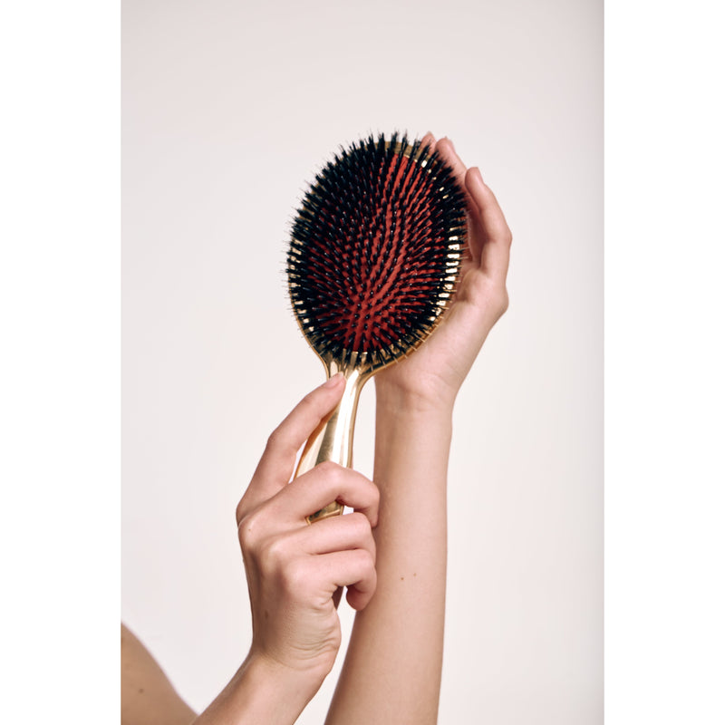 KOH-I-NOOR Beauty USA Janeke Metal-Plated Pneumatic Hair Brush – Boar Bristle Brush for Shine Hair Brush Lavender