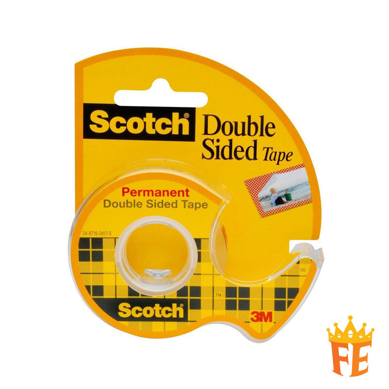 Scotch Scotch MMM137 Double Sided Permanent Tape In Handheld Dispenser 1" Core 0.5" X 37.5 Ft Clear Office Tape White Smoke