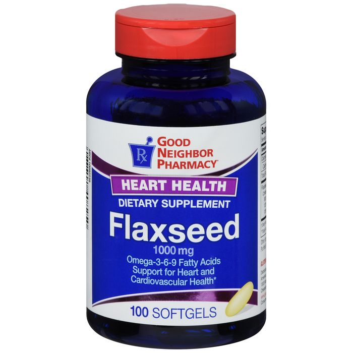 Good Neighbor Pharmacy Good Neighbor Pharmacy GNP Flaxseed 1000 Mg 100 Softgels Vitamins & Supplements White Smoke