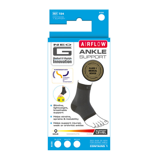 Neo G Neo G Airflow Ankle Support Brace Size Small Supports & Braces White Smoke