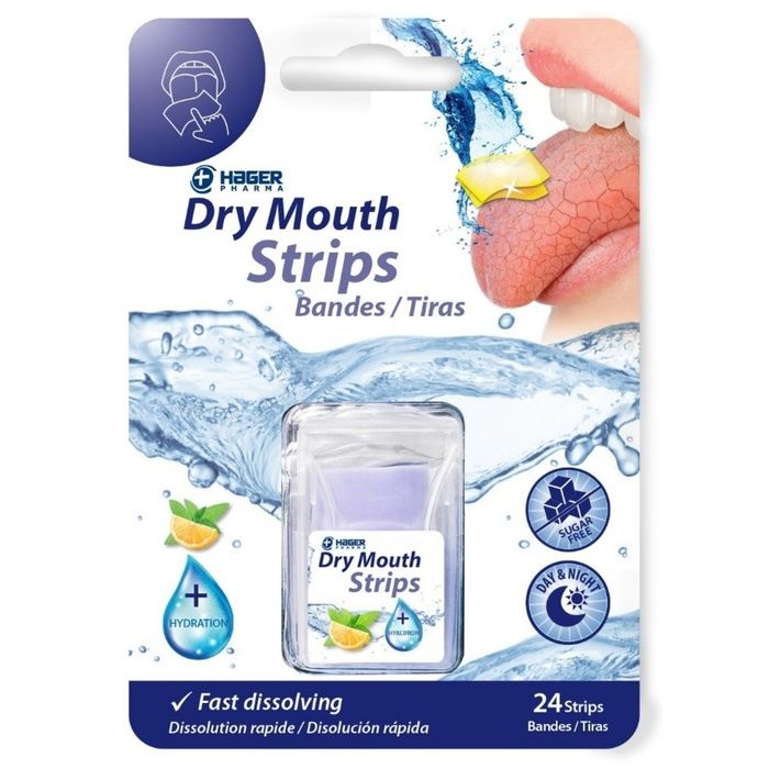 Hager Hager Worldwide Dry Mouth Fast Dissolving Strips 24 Count Oral Care White Smoke