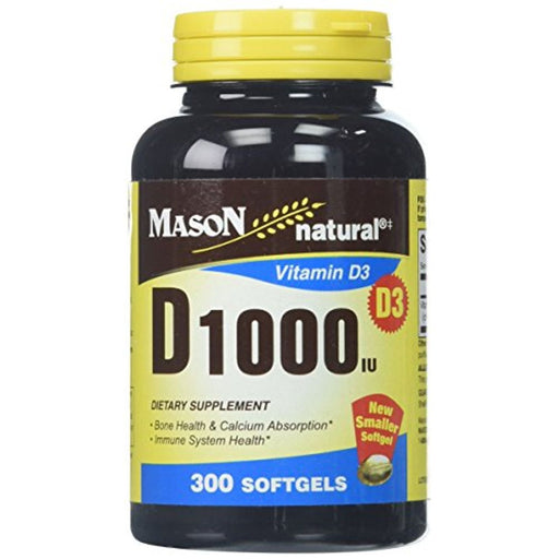Mason Natural Mason Natural® Vitamin D3 1000 IU – Bone & Immune Support (300 Softgels) Vitamins & Supplements White Smoke