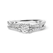 Bids.com 14K White Gold 5/8 Cttw Diamond Split Shank Engagement Ring  (G-H Color, VS2-SI1 Clarity) - Size 7 Rings White Smoke 7 / White.Gold
