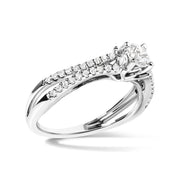 Bids.com 14K White Gold 5/8 Cttw Diamond Split Shank Engagement Ring  (G-H Color, VS2-SI1 Clarity) - Size 7 Rings White Smoke 7 / White.Gold