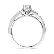 Bids.com 14K White Gold 5/8 Cttw Diamond Split Shank Engagement Ring  (G-H Color, VS2-SI1 Clarity) - Size 7 Rings White Smoke 7 / White.Gold