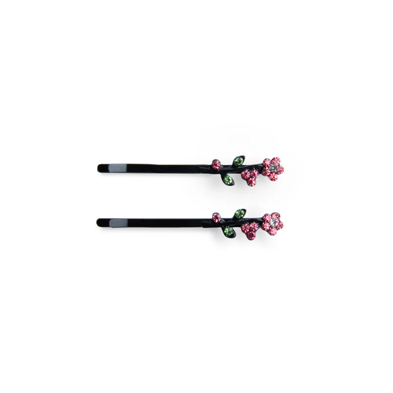 Smoothies Smoothies Flower Leave Gem Bob Hair Pins White Smoke