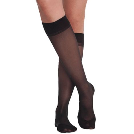 Juzo Juzo Attractive Knee High 15-20mmHg Closed Toe, 5, Black Knee Socks White Smoke