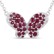 Bids.com 4.15 Carat Genuine Ruby and White Zircon .925 Sterling Silver Pendant Pendants White Smoke