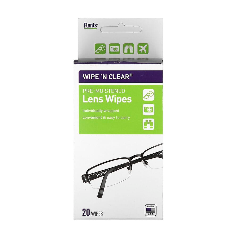 Flents Flents Wipe 'N Clear Sterile Eye Pads – Soft & Absorbent, 20 Count Vision Care Lavender