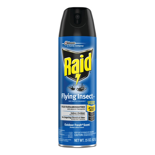 Raid Raid Flying Insect Killer, Outdoor Fresh Scent, 15 Oz Aerosol Can Pest Control Black