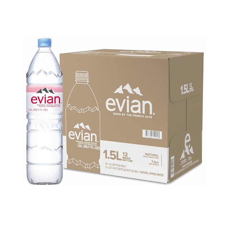 Evian Evian Natural Spring Water - 50.7 Fl Oz Bottle Spring Water White Smoke