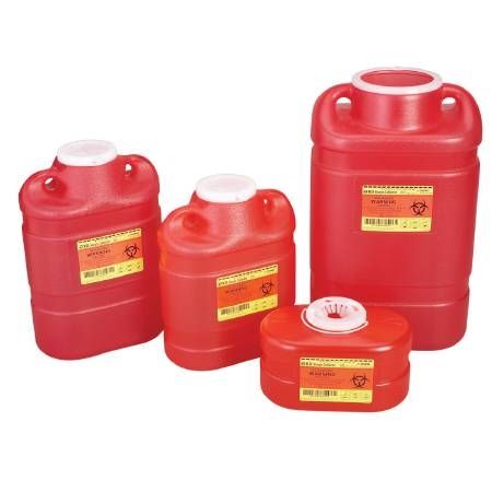 BD BD Sharps Collector 6.9 Qt Red Medical Supplies White Smoke