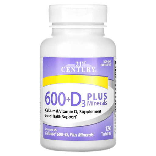 21st Century 21st Century Calcium 600 D3  Min Tablet 120 Ct Vitamins & Supplements White Smoke