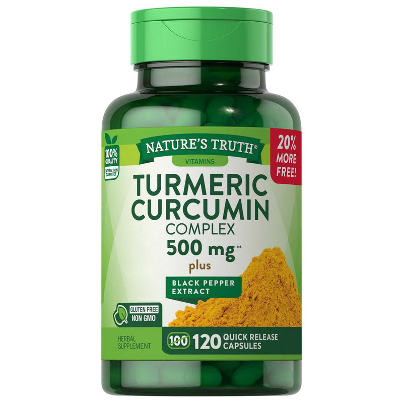 Nature's Truth Nature's Truth Turmeric Curcumin Complex, Plus Black Pepper Extract, 500 Mg, Quick Release Capsules Vitamins & Supplements White Smoke
