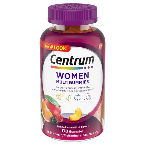 Centrum Centrum Women Multivitamin Gummies, 170 Count – Assorted Fruit Flavors, Energy, Immunity & Beauty Support Vitamins & Supplements White Smoke