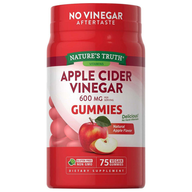 Nature's Truth Nature's Truth Apple Cider Vinegar, Natural Apple, 200 Mg, 75 Vegan Gummies Vitamins & Supplements Brown