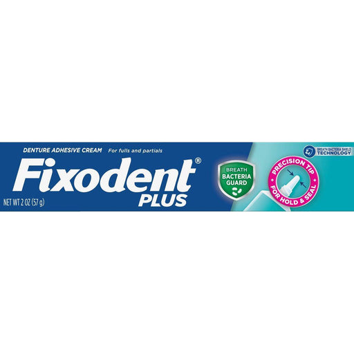 Fixodent Fixodent Plus Precisi & Seal, Breath Bacteria Guard Denture Adhesive Cream, 2 Oz Denture Adhesives Dark Slate Blue