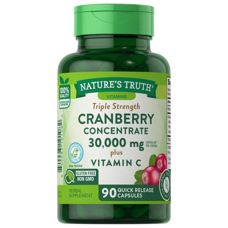 Nature's Truth Nature's Truth Quick Release Capsules Triple Strength 30,000 Mg Cranberry Concentrate Plus Vitamin C Vitamins & Supplements White Smoke