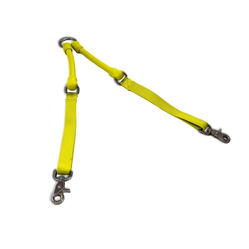 WACKYstore CRAZYcoupl'r - 2 Dogs on 1 Leash White Smoke SMALL: 6-15 lbs. (each dog) / Yellow,MEDIUM:  16-60 lbs. (each dog) / Yellow
