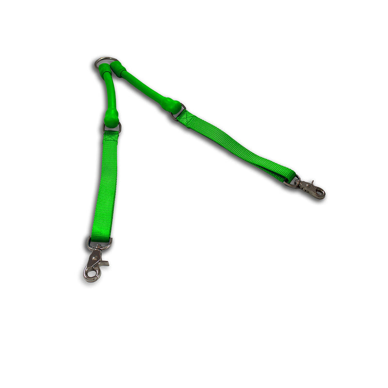 WACKYstore CRAZYcoupl'r - 2 Dogs on 1 Leash White Smoke SMALL: 6-15 lbs. (each dog) / Green,MEDIUM:  16-60 lbs. (each dog) / Green