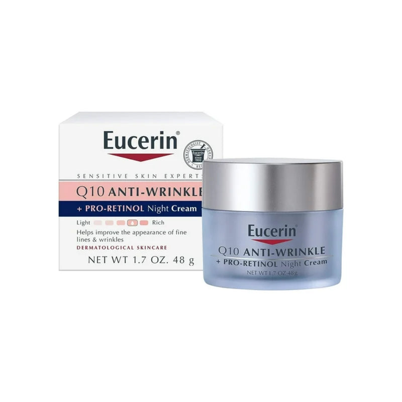 Eucerin Eucerin Q10 Anti-Wrinkle + Pro-Retinol Night Cream, 1.7 Fl Oz - 48 G Health & Beauty White Smoke