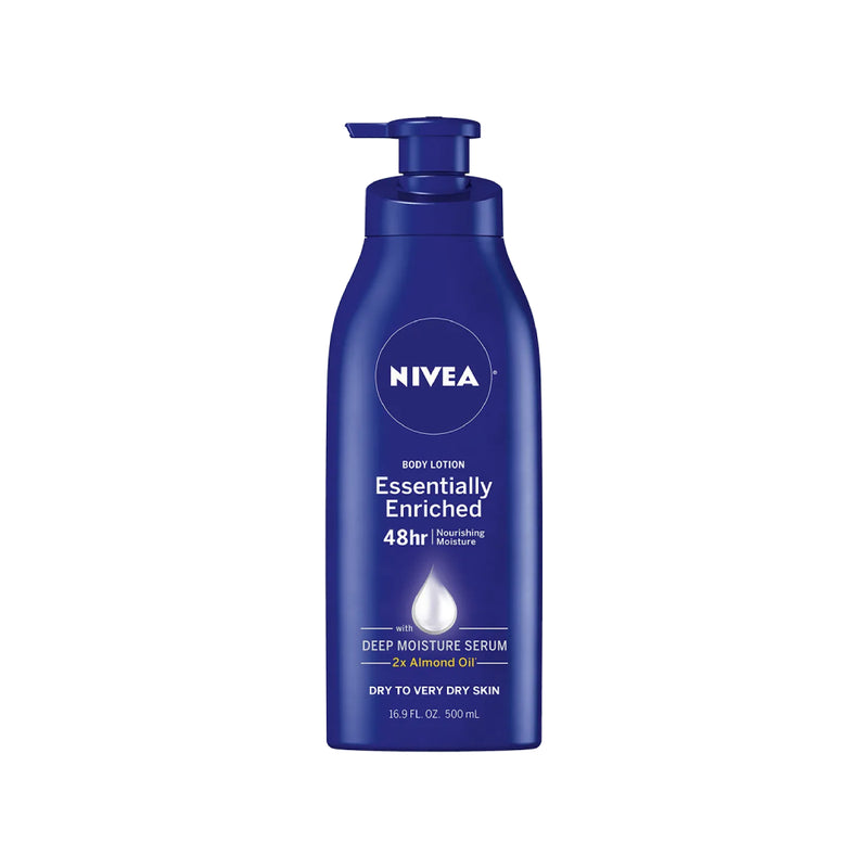 Nivea Nivea Essentially Enriched Body Lotion For Dry Skin, 16.9 Fl Oz Pump Bottle Lotion & Moisturizer Midnight Blue