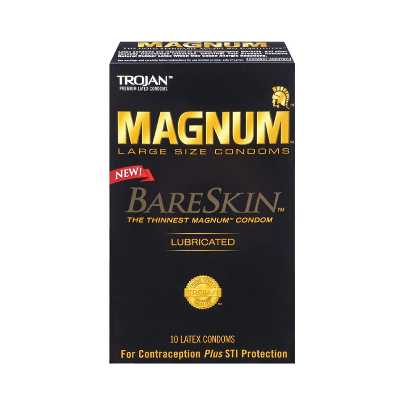 Trojan Trojan Magnum Large Size BareSkin Lubricated Latex Condoms Condoms Black