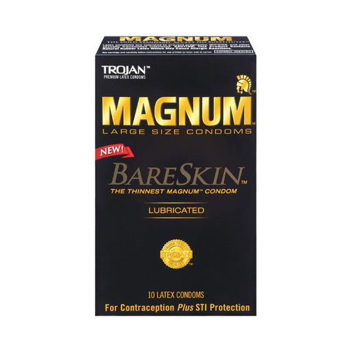 Trojan Trojan Magnum Large Size BareSkin Lubricated Latex Condoms Condoms Black