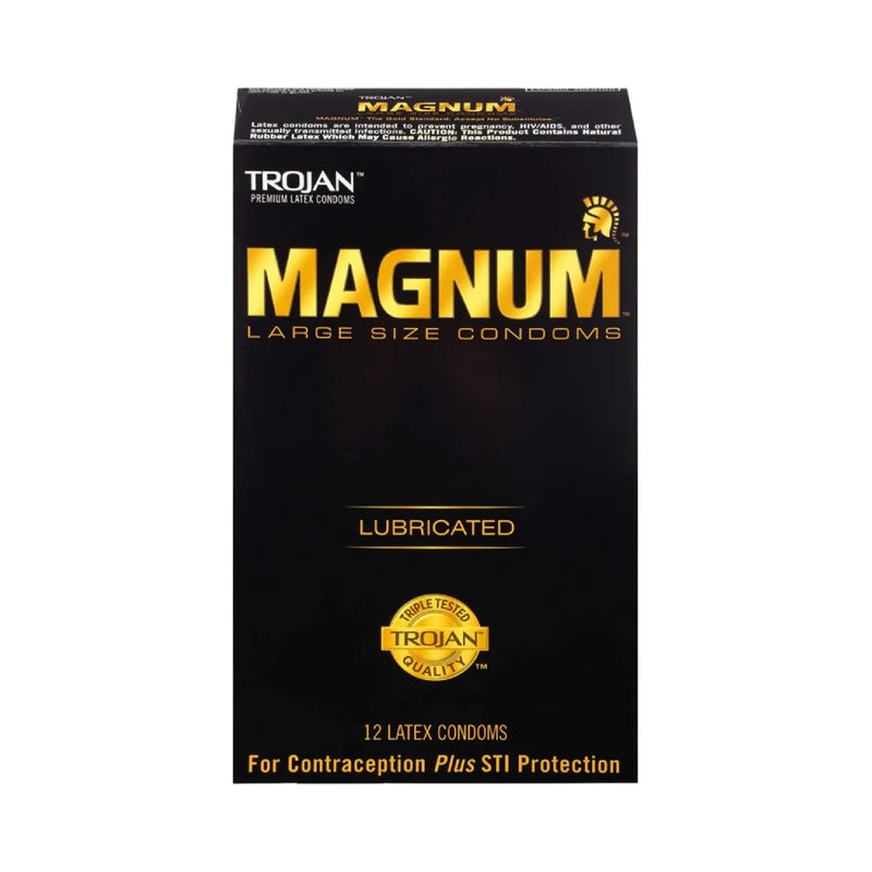 Trojan Trojan Magnum Large Size Lubricated Premium Latex Condoms Condoms Black